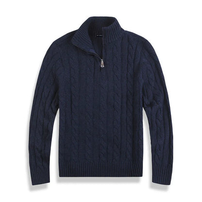 Men's Half Zip Cable Knit Sweater – Cozy Winter Essential