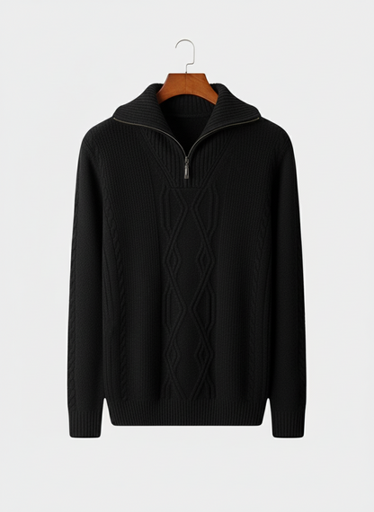 Men's Half Zip Cable Knit Sweater for Year-Round Style