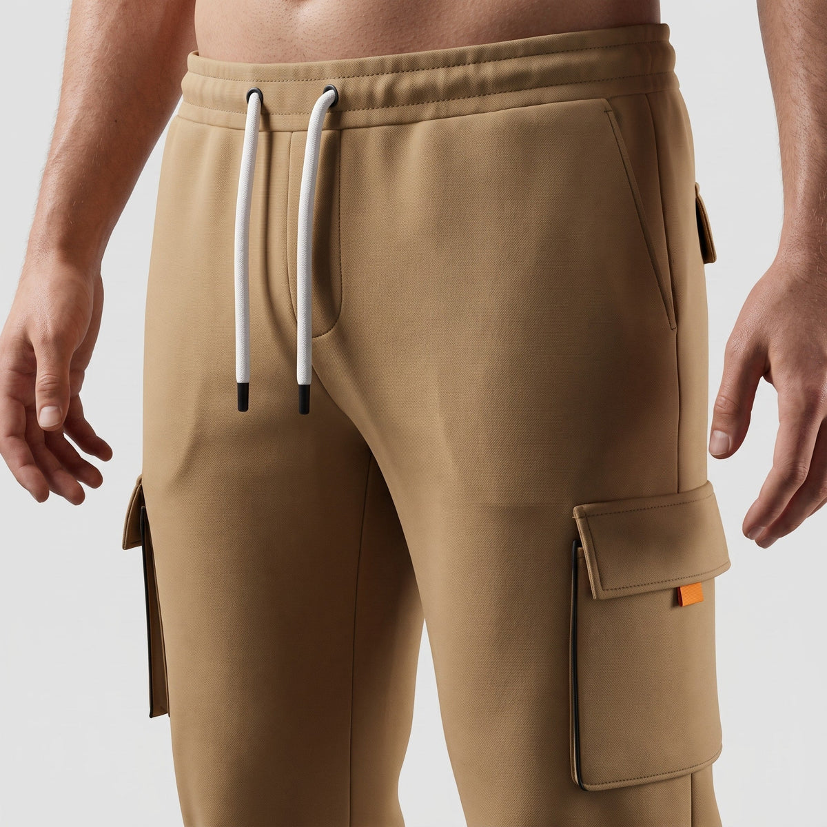 Men's Half-Zip Hooded Tracksuit Set Cargo Pockets Relaxed Fit