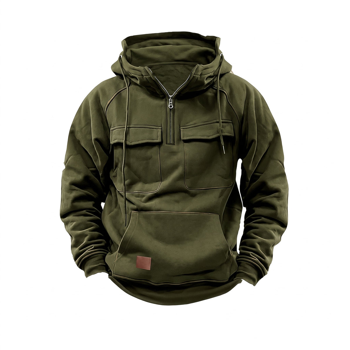 Men's Half-Zip Hoodie Funnel Neck Utility Pullover