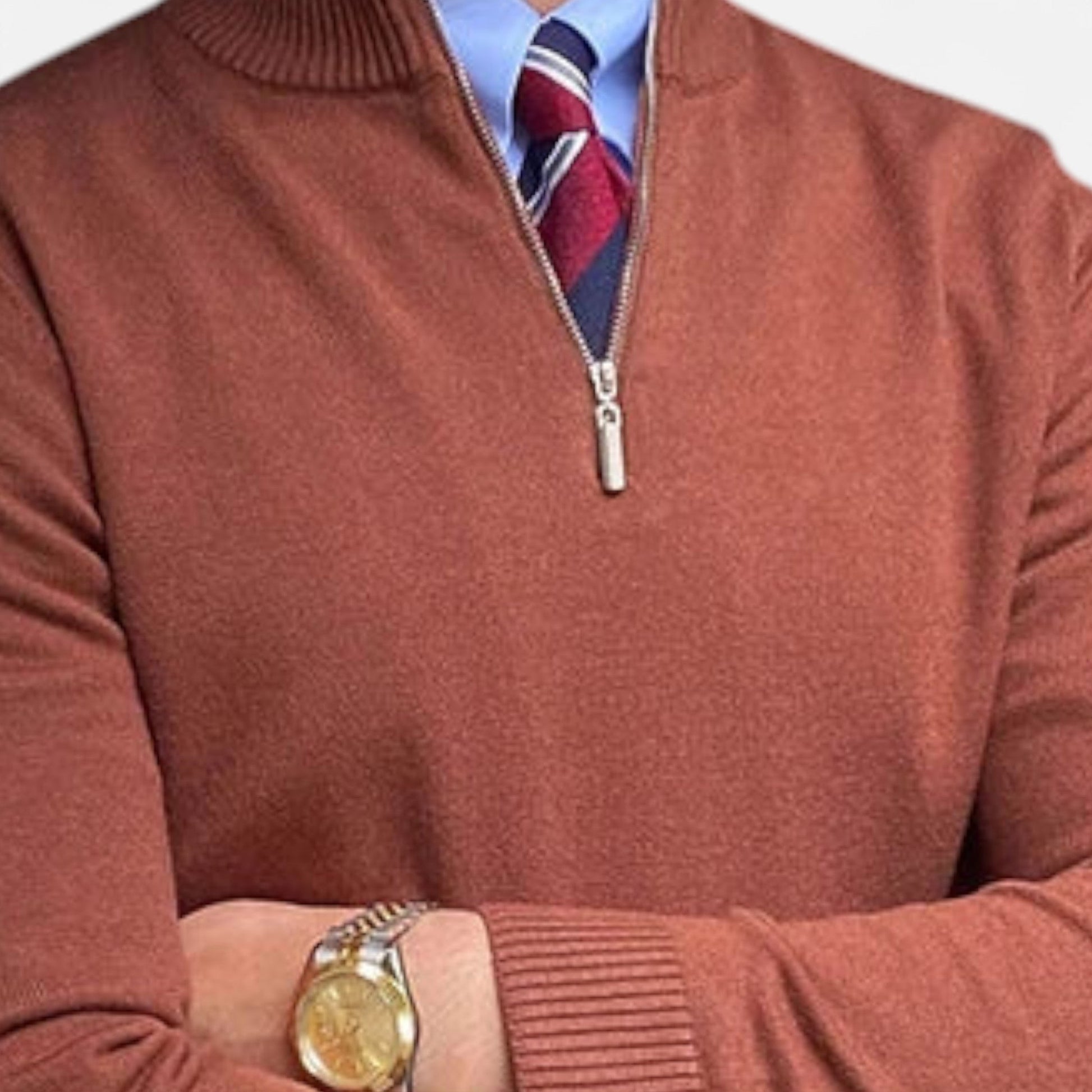 Men's Half Zip Knit Sweater - Ideal for Smart Casual Attire