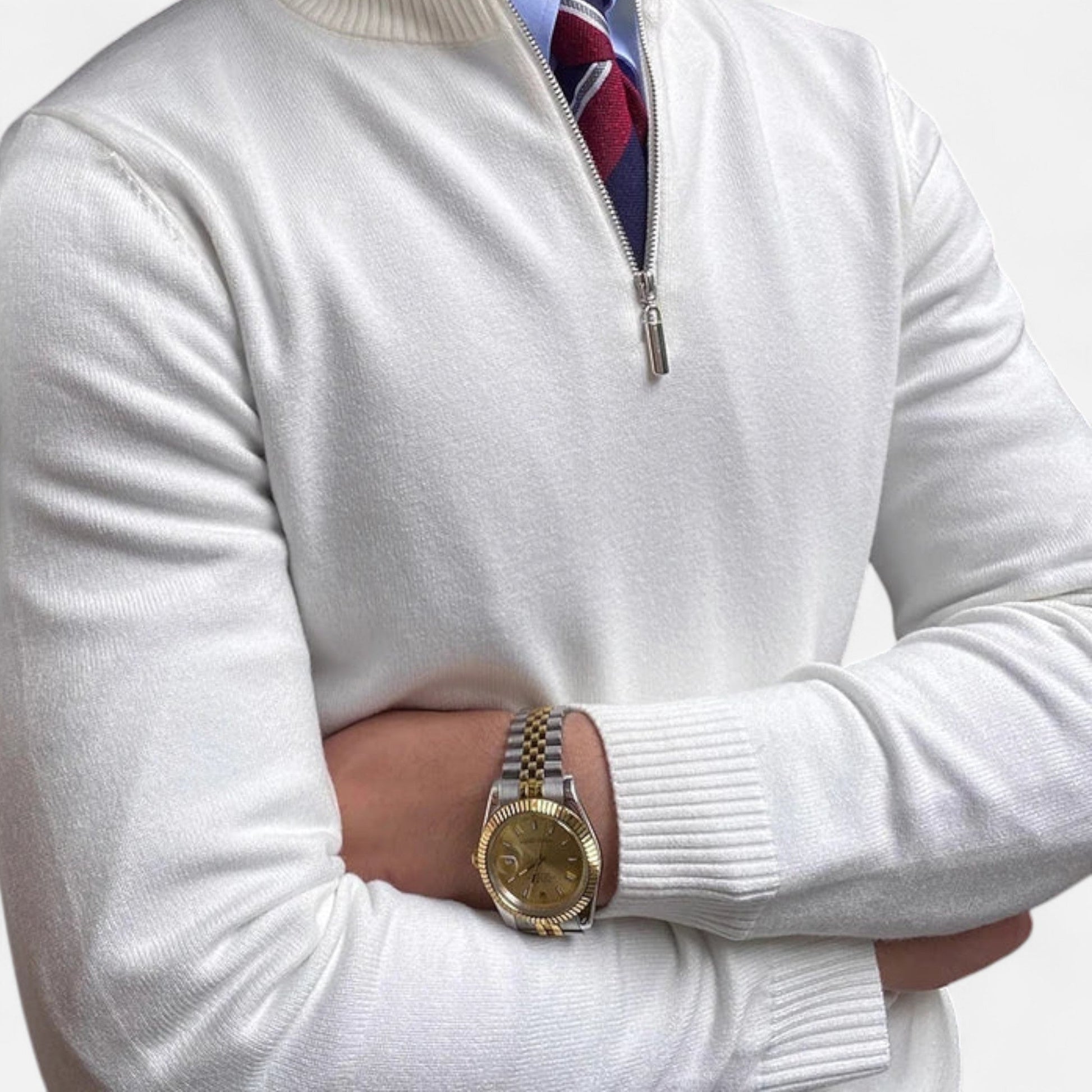 Men's Half Zip Knit Sweater - Ideal for Smart Casual Attire