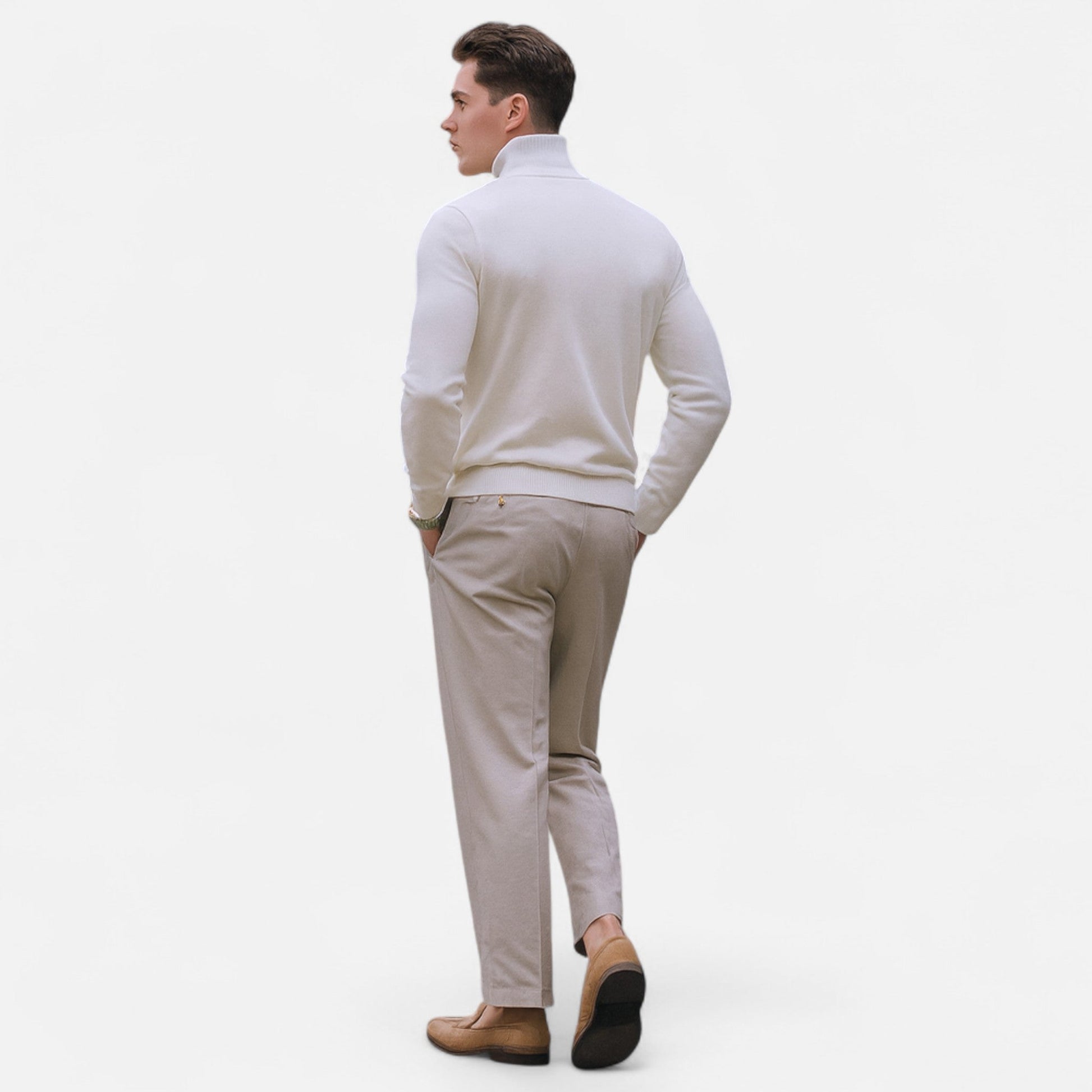Men's Half Zip Knit Sweater - Ideal for Smart Casual Attire