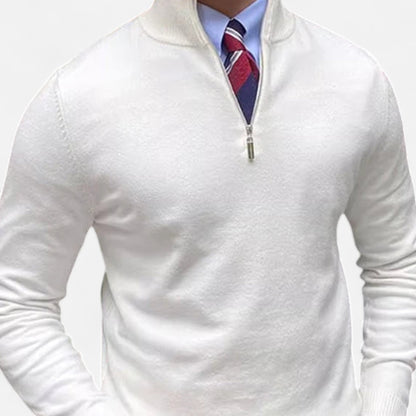 Men's Half Zip Knit Sweater - Ideal for Smart Casual Attire