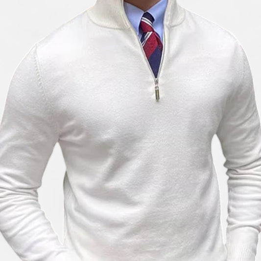 Men's Half Zip Knit Sweater - Ideal for Smart Casual Attire