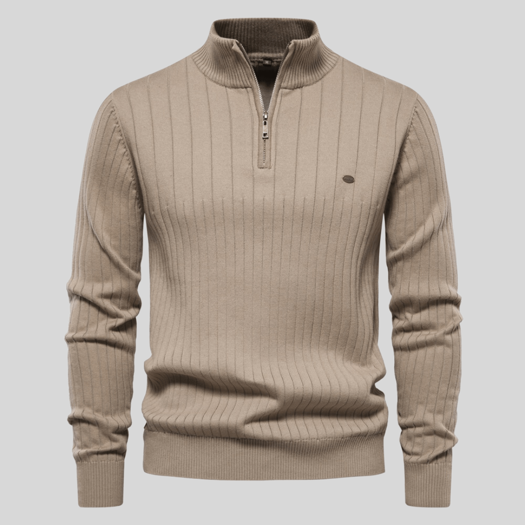 Men's Ribbed Mock Neck Half Zip Sweater for All Occasions