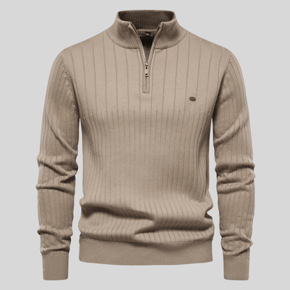 Men's Ribbed Mock Neck Half Zip Sweater for All Occasions
