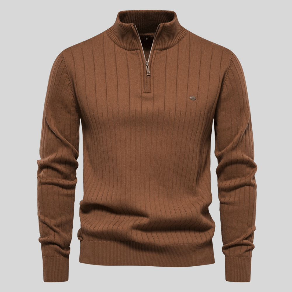 Men's Ribbed Mock Neck Half Zip Sweater for All Occasions