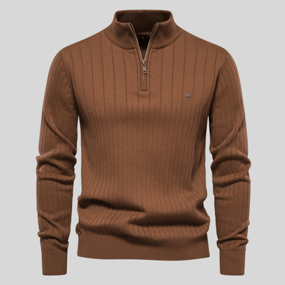 Men's Ribbed Mock Neck Half Zip Sweater for All Occasions