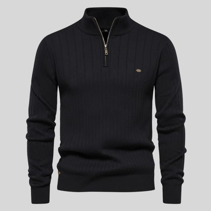 Men's Ribbed Mock Neck Half Zip Sweater for All Occasions