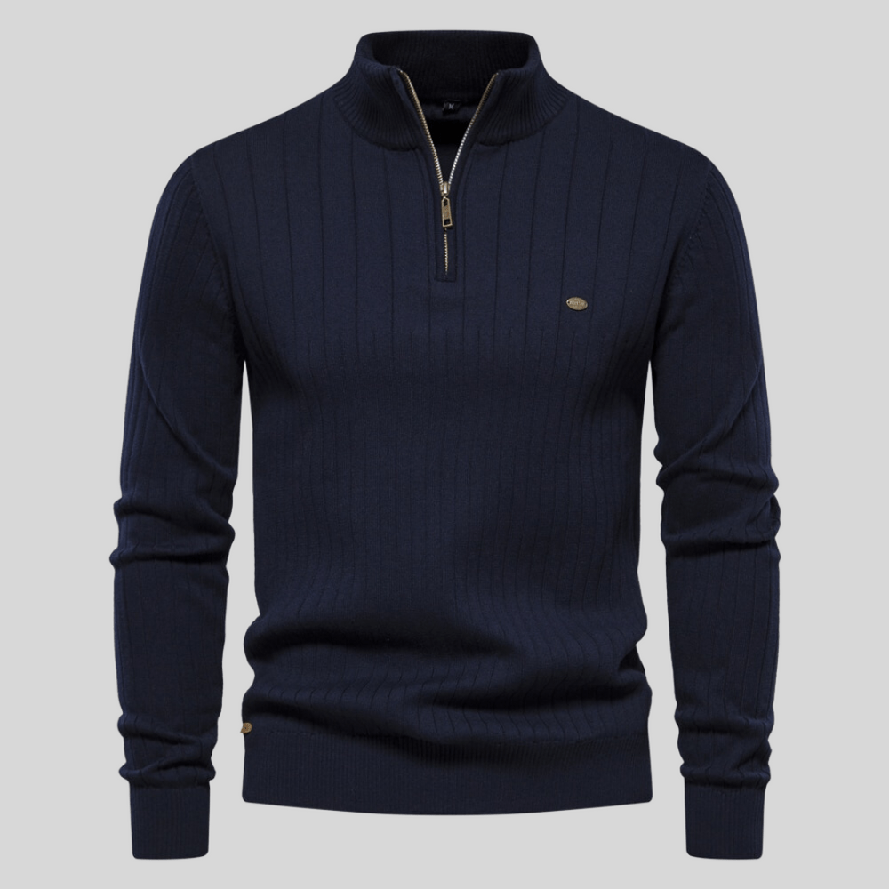Men's Ribbed Mock Neck Half Zip Sweater for All Occasions