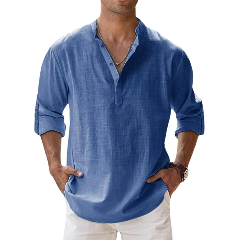 Men's Henley Shirt | Button Neck & Breathable
