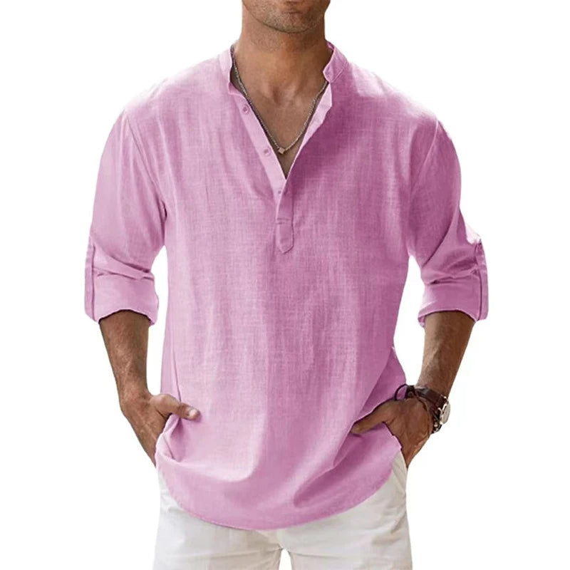 Men's Henley Shirt | Button Neck & Breathable