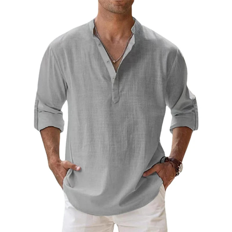 Men's Henley Shirt | Button Neck & Breathable