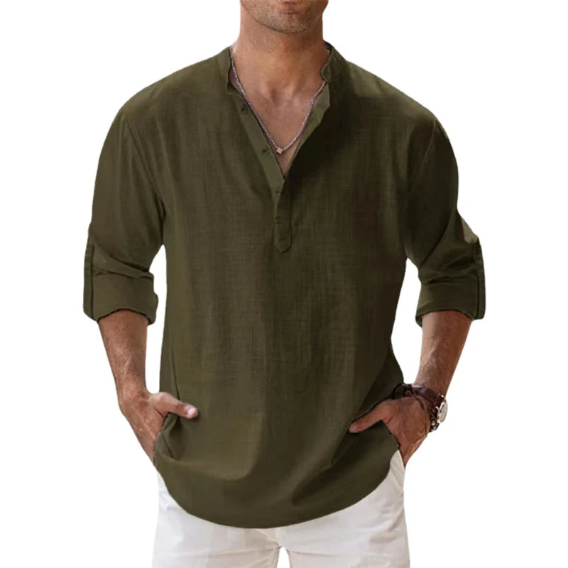 Men's Henley Shirt | Button Neck & Breathable