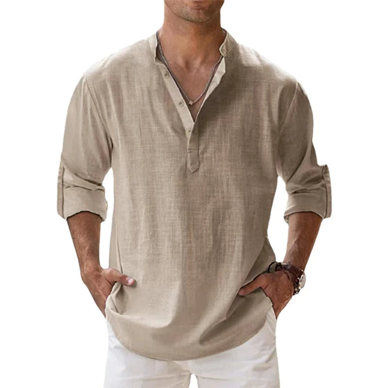 Men's Henley Shirt | Button Neck & Breathable