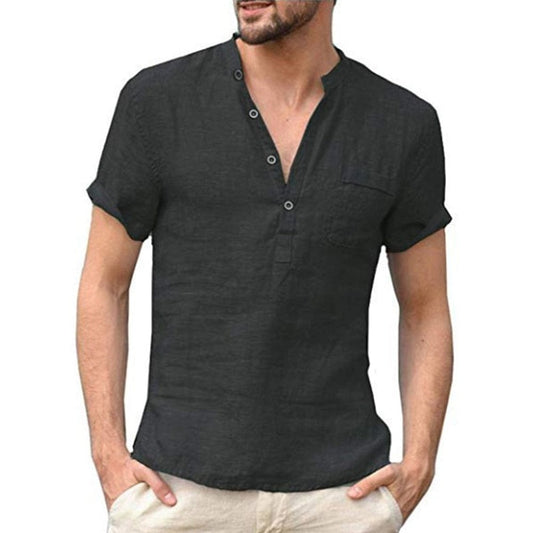 Men's Henley Shirt | Lightweight Linen & Casual Summer Style