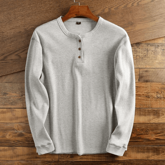 Men's Henley Shirt | Waffle Knit & Relaxed Fit