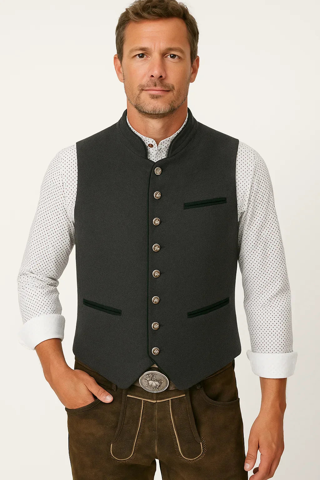 Men’s Heritage Embroidered Dress Gilet for Formal Events