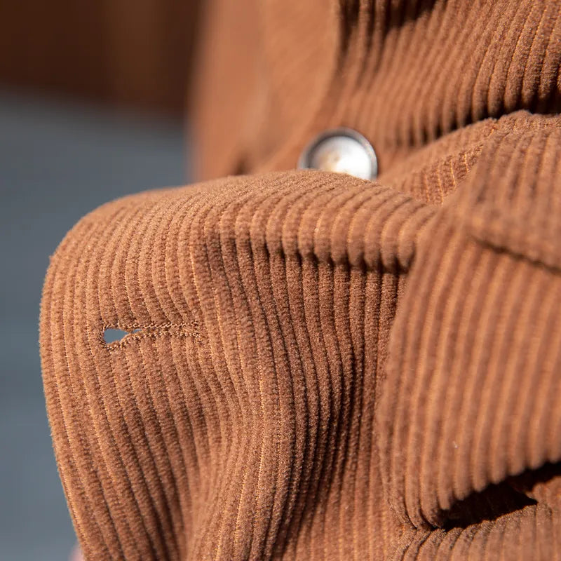 Men's Herringbone Blazer with Gold-Tone Accents