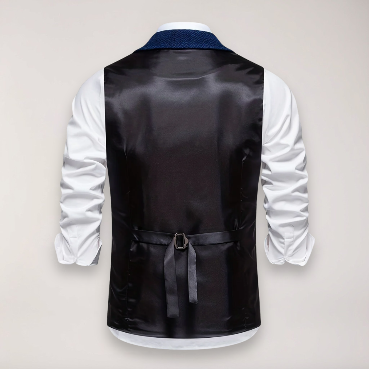 Men’s Herringbone Waistcoat – Stylish Reversed Collar for Formal Events