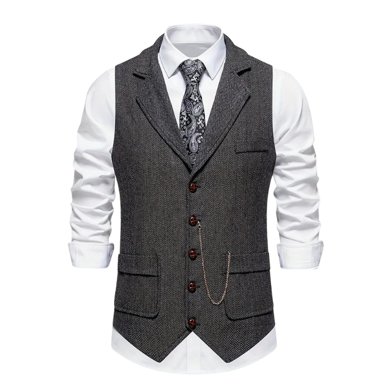 Men's Herringbone Waistcoat for Year-Round Style