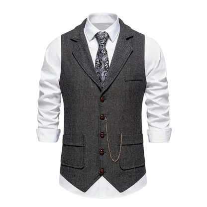 Men's Herringbone Waistcoat for Year-Round Style