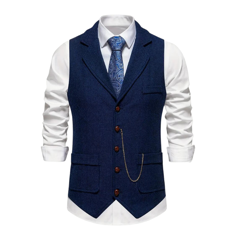 Men's Herringbone Waistcoat for Year-Round Style
