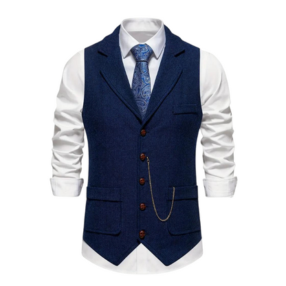 Men's Herringbone Waistcoat for Year-Round Style