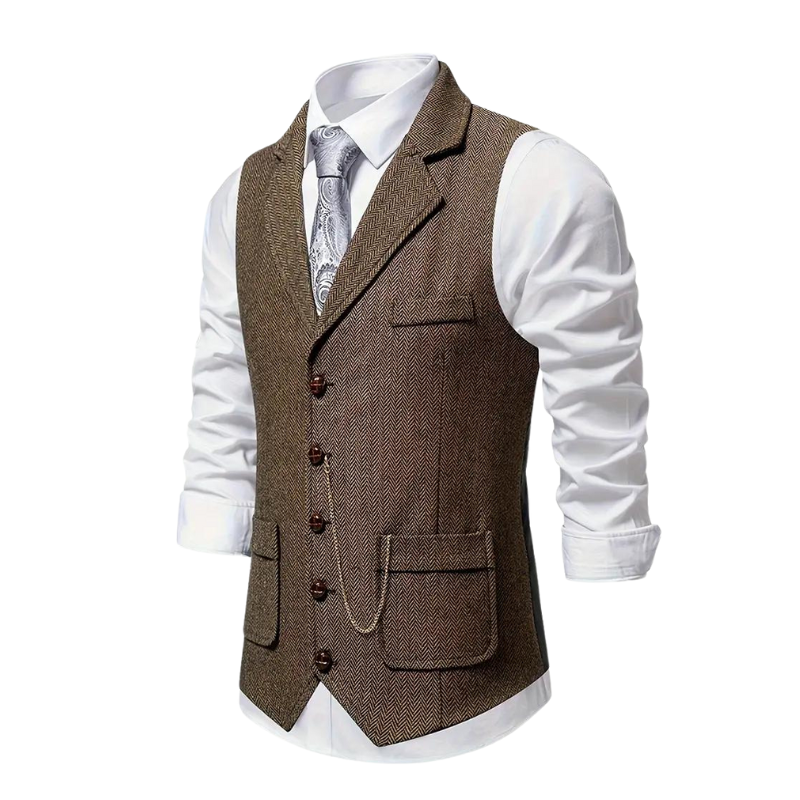 Men's Herringbone Waistcoat for Year-Round Style