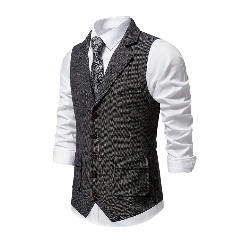 Men's Herringbone Waistcoat for Year-Round Style