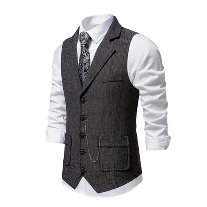 Men's Herringbone Waistcoat for Year-Round Style