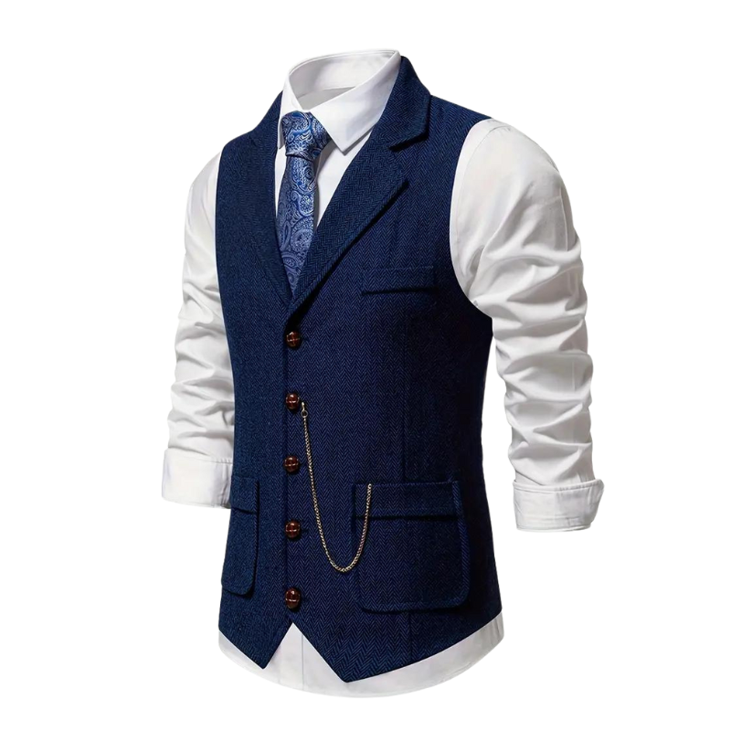 Men's Herringbone Waistcoat for Year-Round Style