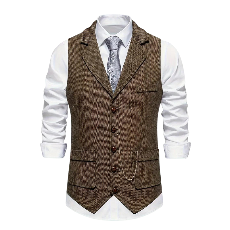 Men's Herringbone Waistcoat for Year-Round Style