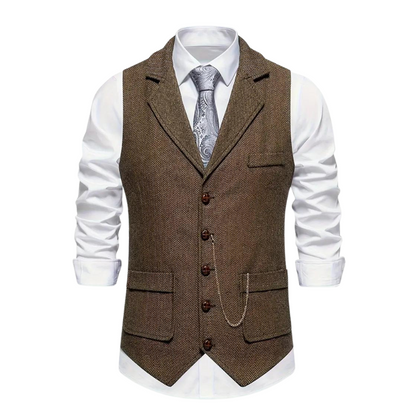 Men's Herringbone Waistcoat for Year-Round Style