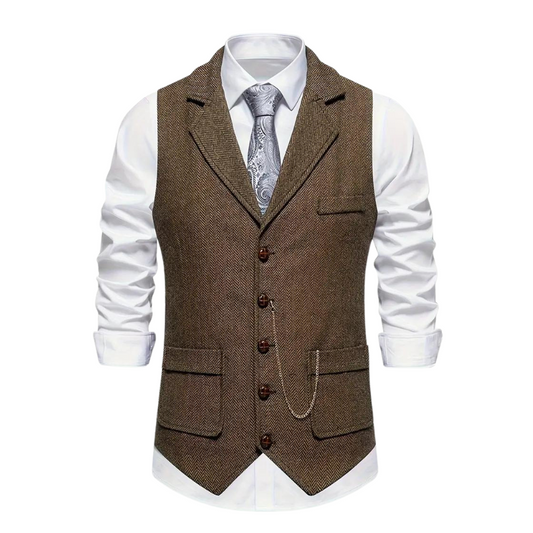 Men's Herringbone Waistcoat for Year-Round Style