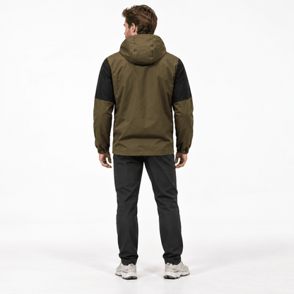 Men's Hooded Jacket | Colour Block Design & Zip Pockets