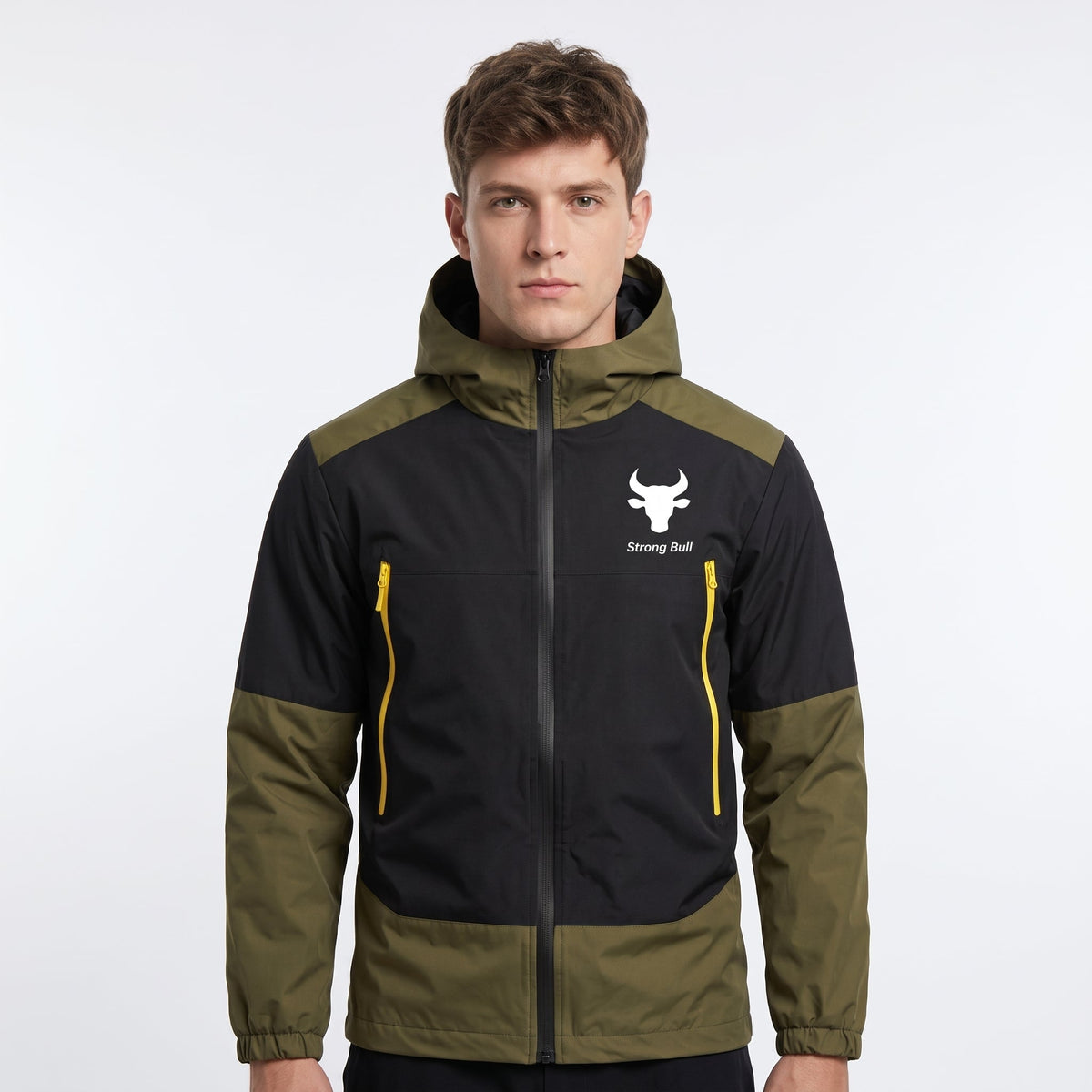 Men's Hooded Jacket | Colour Block Design & Zip Pockets