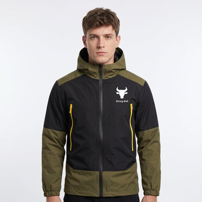 Men's Hooded Jacket | Colour Block Design & Zip Pockets