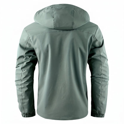 Men's Hooded Jacket Multiple Pockets Adjustable Hood