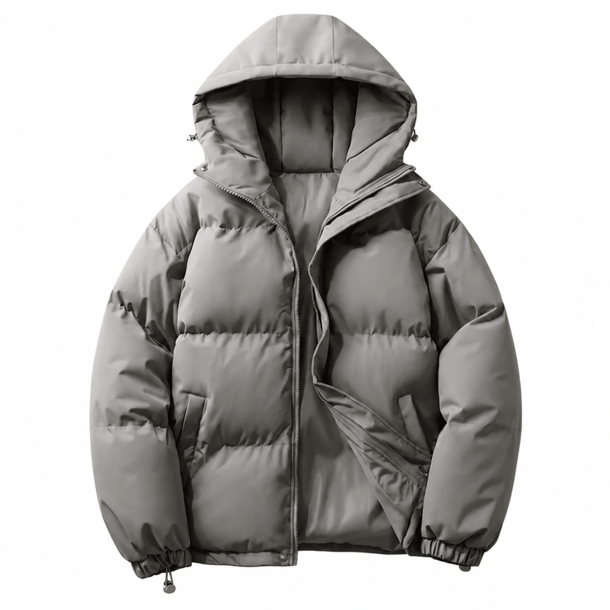 Men's Hooded Puffer Jacket Quilted Windproof Winter Coat