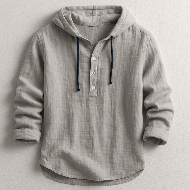 Men's Hoodie Shirt Relaxed Fit Adjustable Drawstring Hood