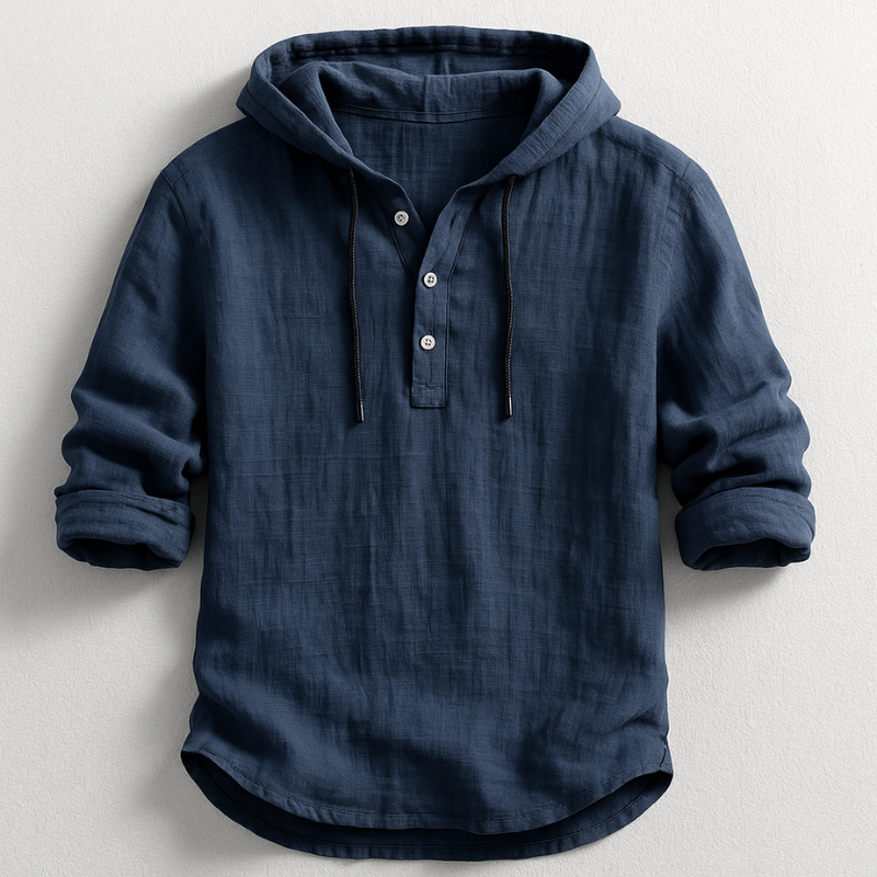 Men's Hoodie Shirt Relaxed Fit Adjustable Drawstring Hood