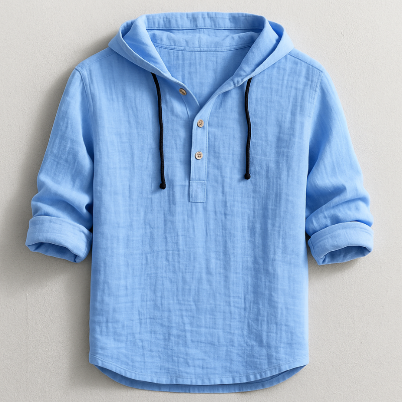Men's Hoodie Shirt Relaxed Fit Adjustable Drawstring Hood