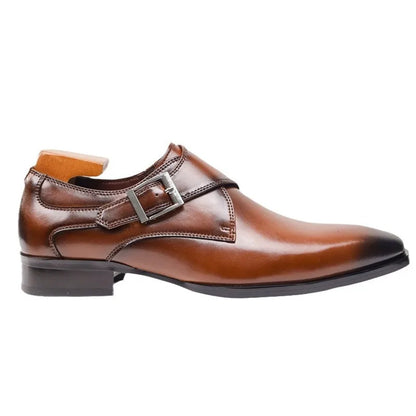 Men's Italian Monk Strap Dress Shoes - Chic Buckle Design for Formal Events