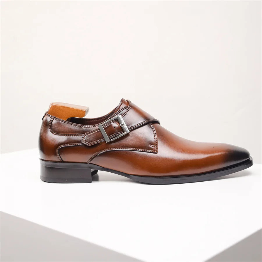 Men's Italian Monk Strap Dress Shoes - Chic Buckle Design for Formal Events