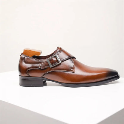 Men's Italian Monk Strap Dress Shoes - Chic Buckle Design for Formal Events