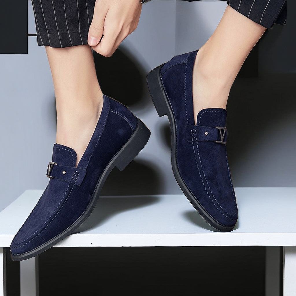 Men's Italian Suede Slip-On Loafers for Formal & Casual Wear