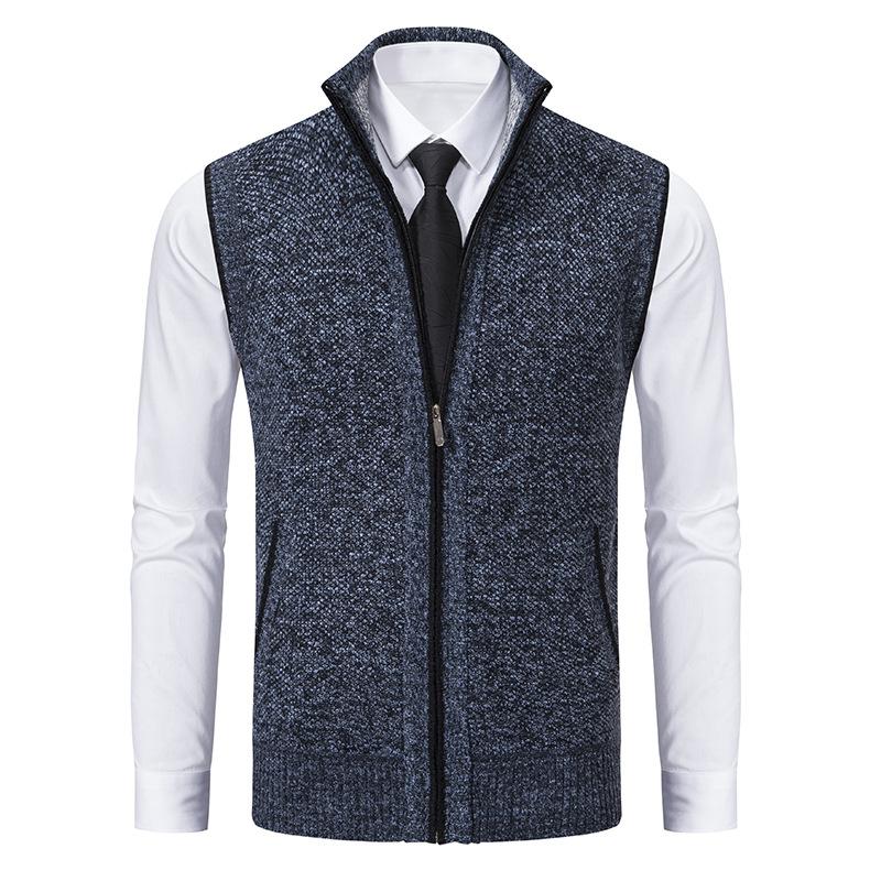 Men's Knit Gilet - Mock Neck Sweater Vest for Stylish Layering