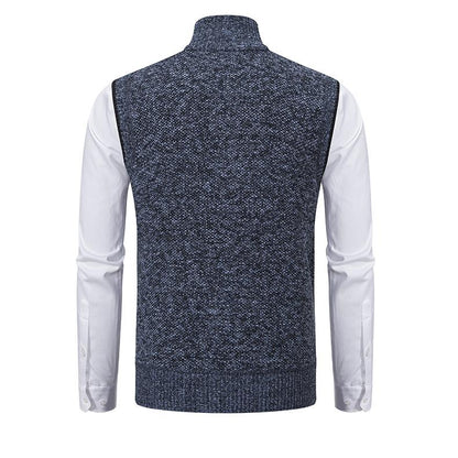 Men's Knit Gilet - Mock Neck Sweater Vest for Stylish Layering